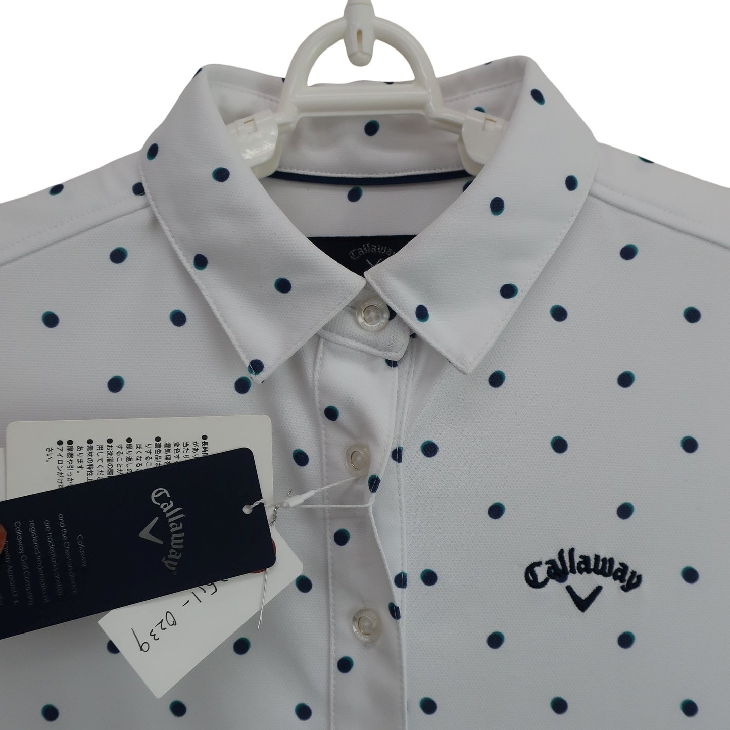 Callaway(キャロウェイ) ワンピース 白ネイビードット柄 レディース S 241-0129802 N