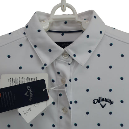 Callaway(キャロウェイ) ワンピース 白ネイビードット柄 レディース S 241-0129802 N