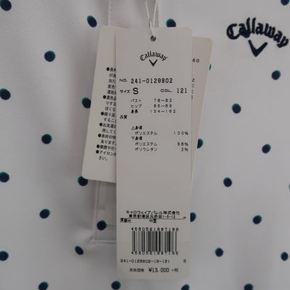 Callaway(キャロウェイ) ワンピース 白ネイビードット柄 レディース S 241-0129802 N