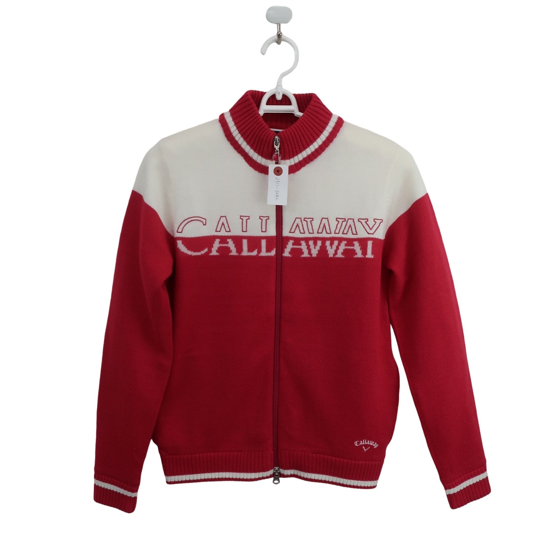 Callaway(キャロウェイ) フルジップニットブルゾン 赤白 レディース S C21218207 A