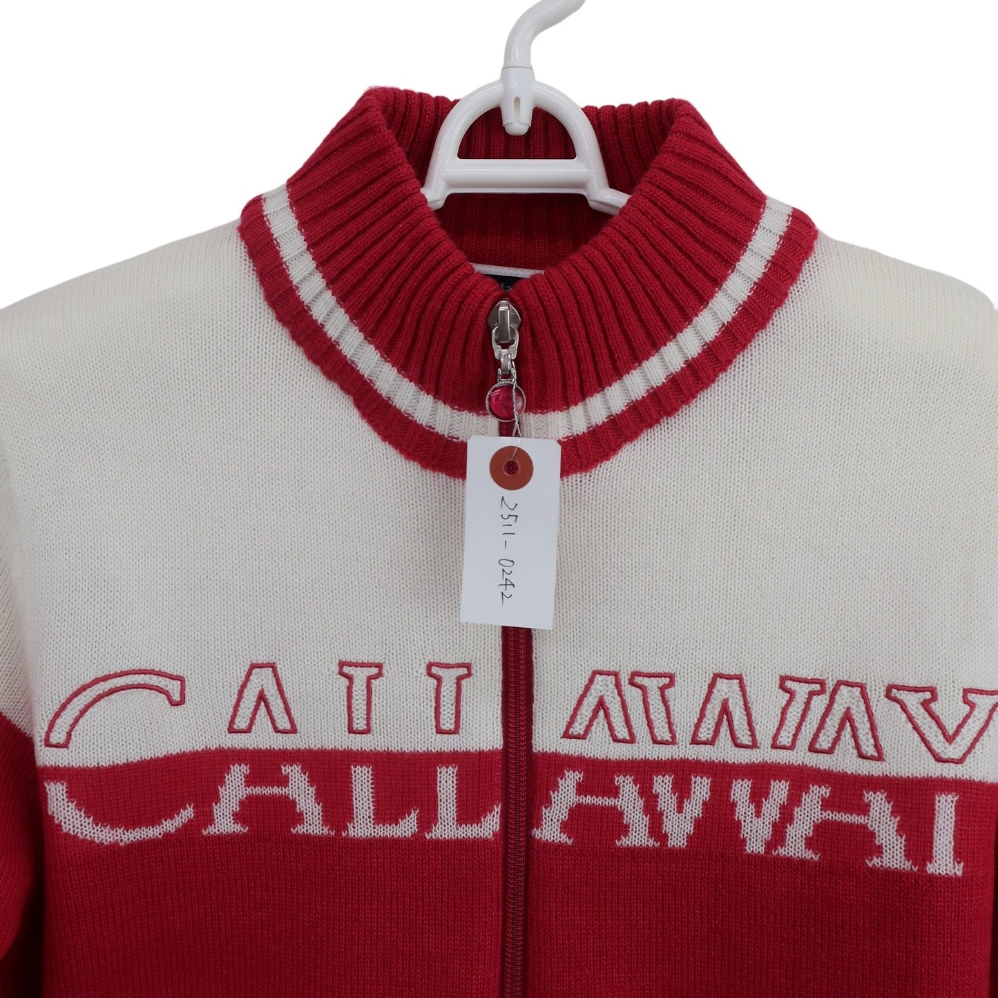 Callaway(キャロウェイ) フルジップニットブルゾン 赤白 レディース S C21218207 A