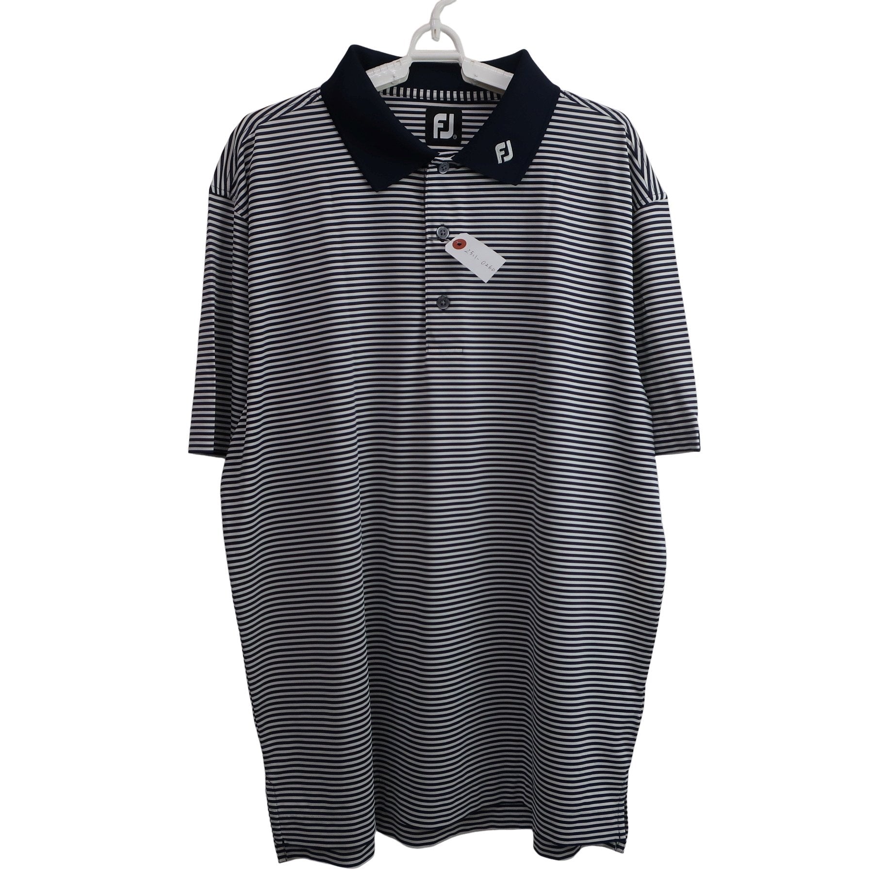 FOOTJOY(フットジョイ) ポロシャツ ネイビー白ボーダー メンズ XXL A