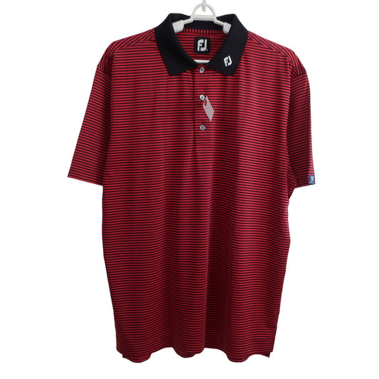 FOOTJOY(フットジョイ) ポロシャツ 赤ネイビーボーダー メンズ XXL A