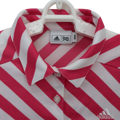 adidas(アディダス) ポロシャツ ピンク白 レディース M A