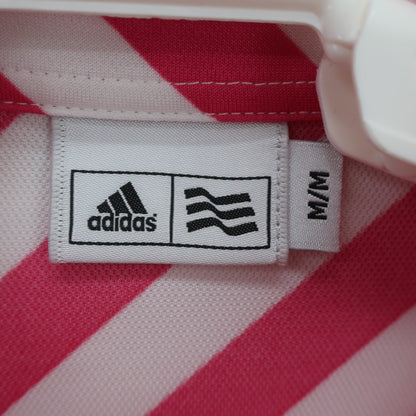 adidas(アディダス) ポロシャツ ピンク白 レディース M A