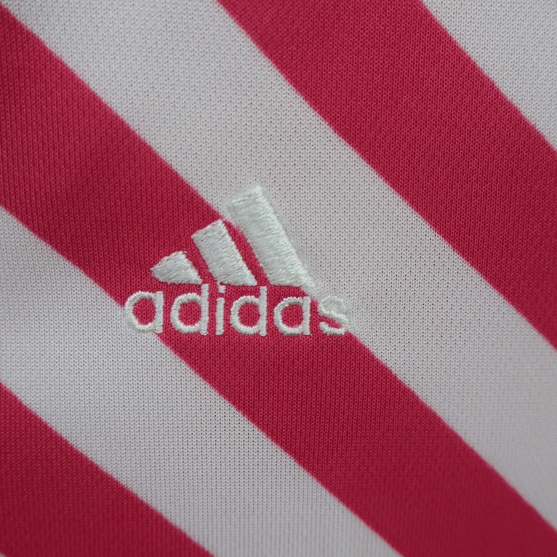 adidas(アディダス) ポロシャツ ピンク白 レディース M A