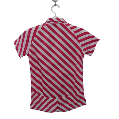 adidas(アディダス) ポロシャツ ピンク白 レディース M A