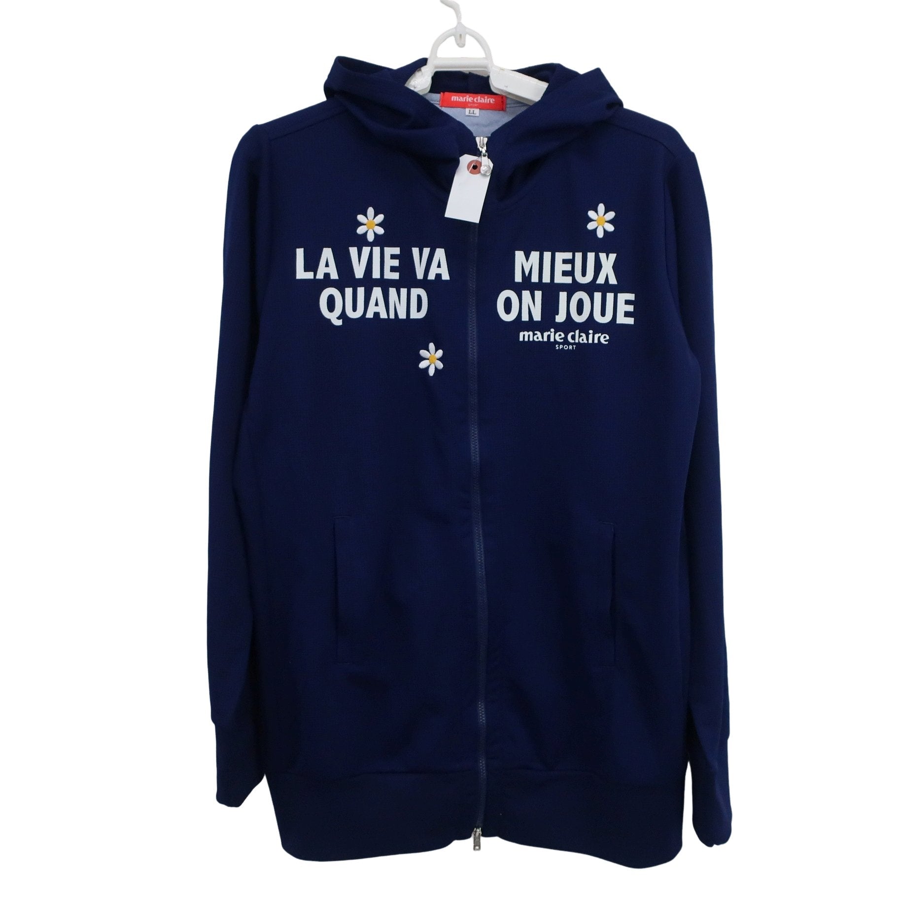 marie claire sport(マリ・クレール・スポーツ) パーカー ネイビー レディース LL A