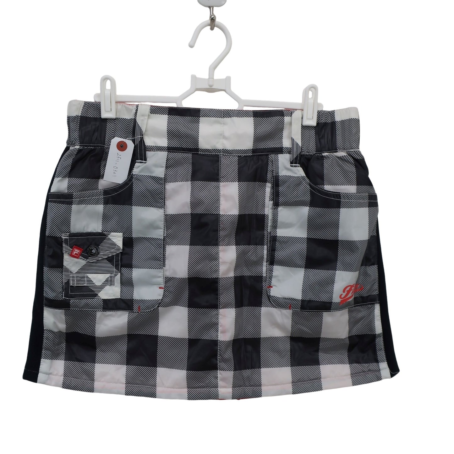 FILA GOLF(フィラゴルフ) ナイロンスカート 白黒チェック レディース L A