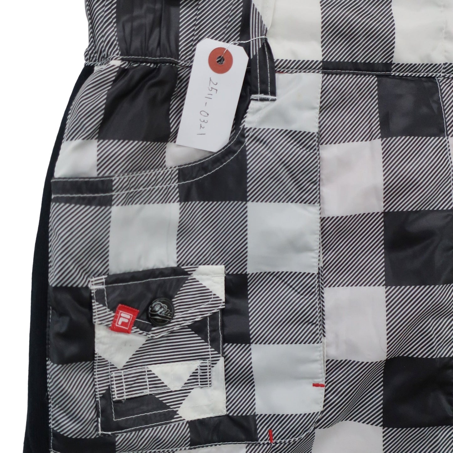 FILA GOLF(フィラゴルフ) ナイロンスカート 白黒チェック レディース L A