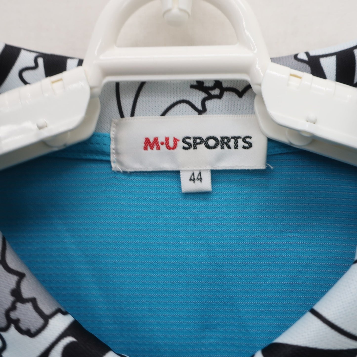 M.U SPORTS(エムユースポーツ) ハーフジップポロシャツ 水色 レディース 44 B