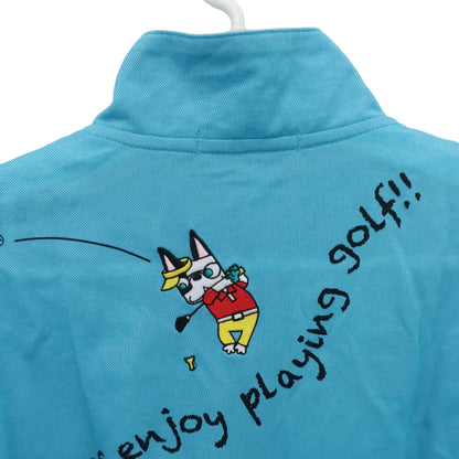 M.U SPORTS(エムユースポーツ) 長袖ハーフジップシャツ 水色 レディース 44 B