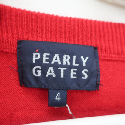 PEARLY GATES(パーリーゲイツ) ニットベスト 赤 メンズ 4 053-273951 B