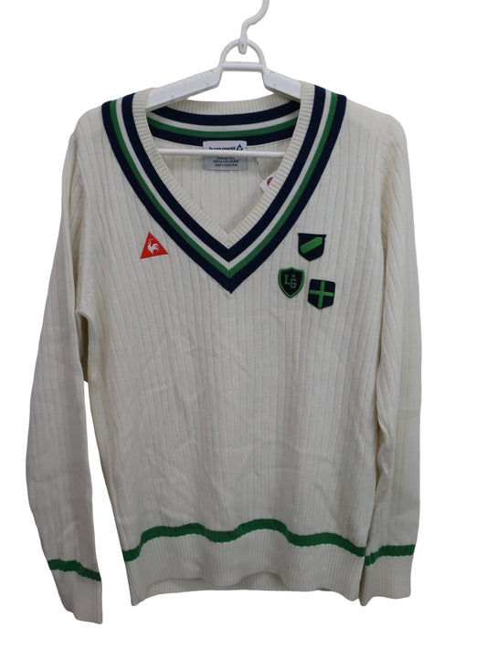 le coq sportif(ルコックスポルティフ) Vネックセーター 白 レディース L B