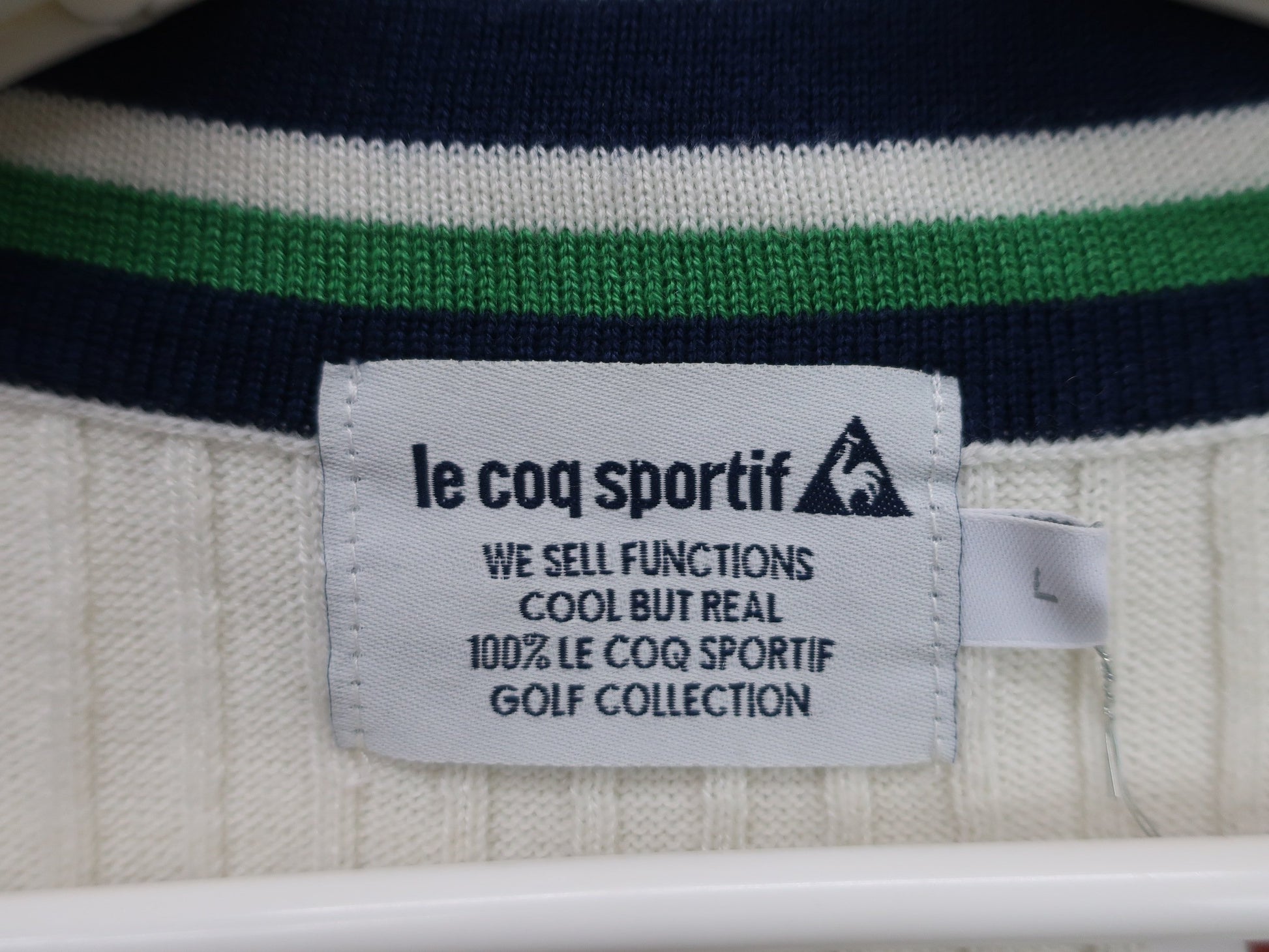 le coq sportif(ルコックスポルティフ) Vネックセーター 白 レディース L B
