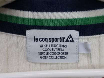 le coq sportif(ルコックスポルティフ) Vネックセーター 白 レディース L B