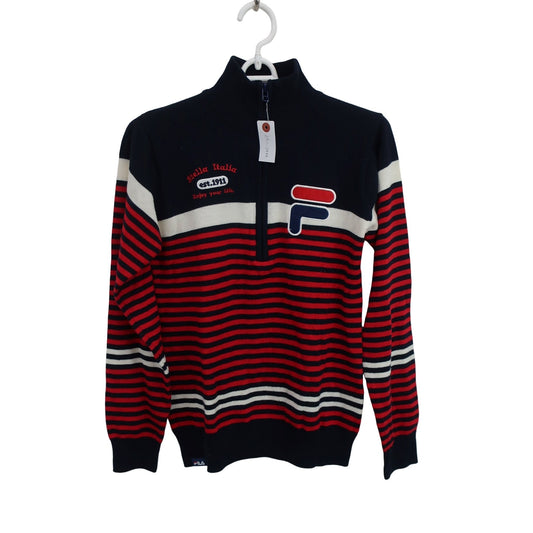 FILA GOLF(フィラゴルフ) ハーフジップセーター ネイビー赤 レディース M B