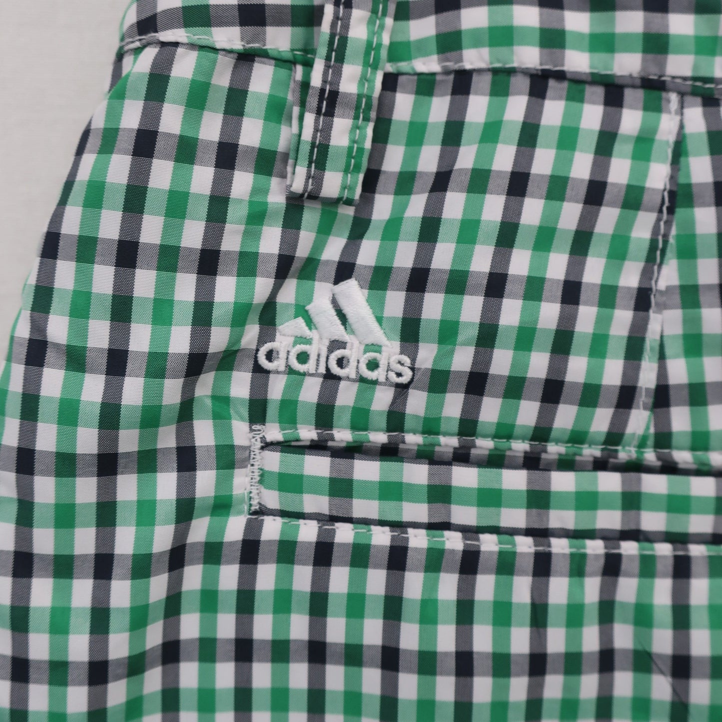 adidas(アディダス) リバーシブル中綿スカート 緑黒チェック / 白 レディース M B