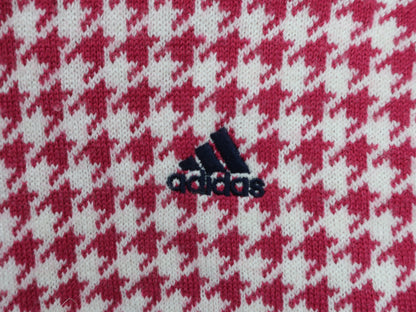 adidas(アディダス) ハーフジップセーター ピンク千鳥柄 レディース M B
