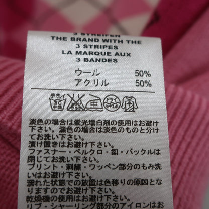 adidas(アディダス) ハーフジップニットシャツ ピンクアーガイル柄 レディース S/P A