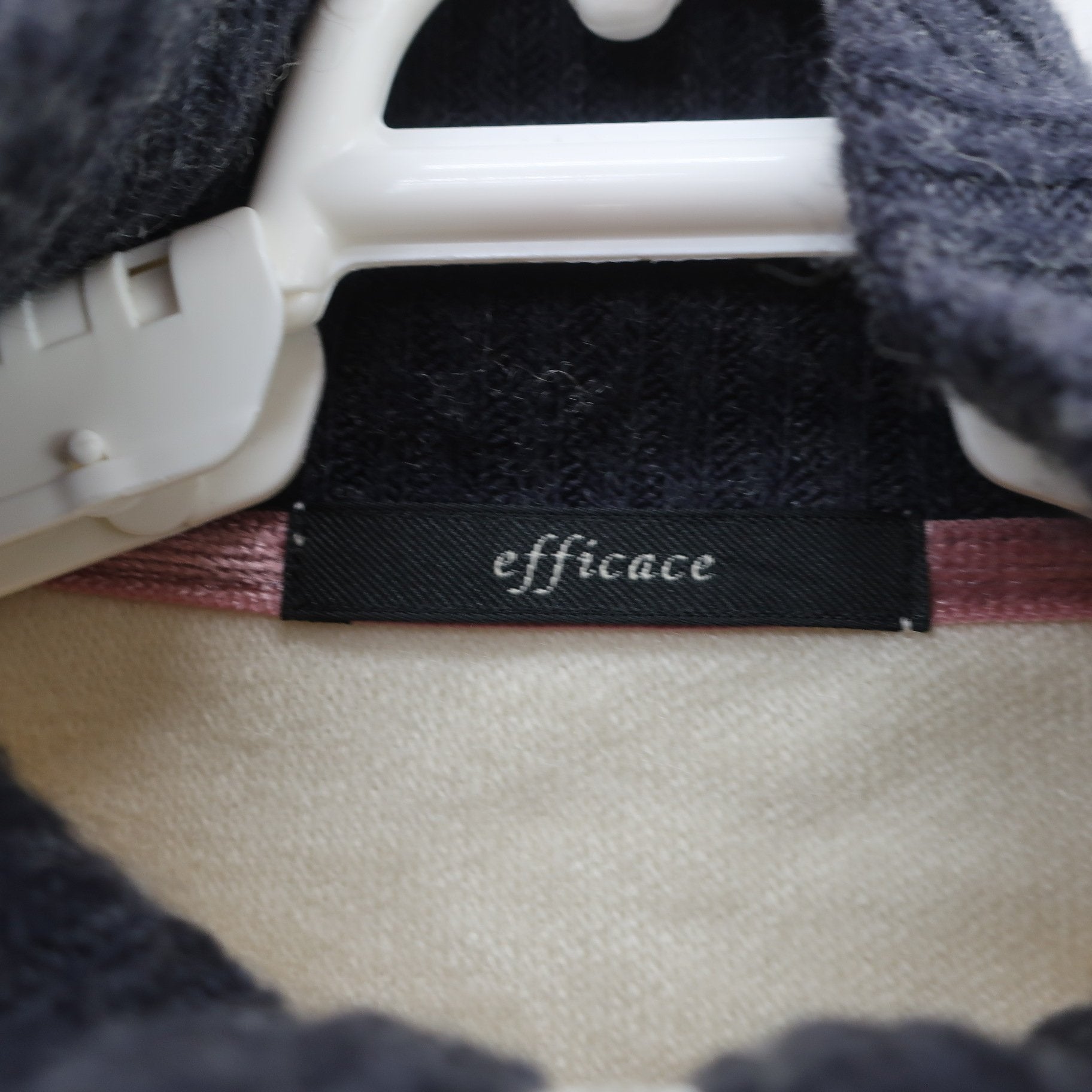 efficace(エフィカス) ハーフジップニットシャツ 白グレー レディース 1 A