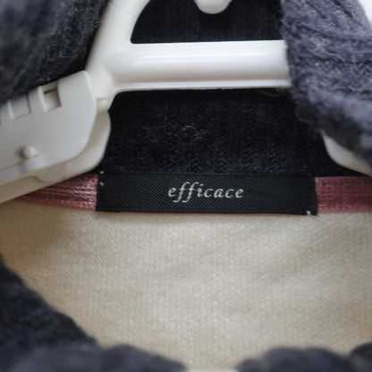 efficace(エフィカス) ハーフジップニットシャツ 白グレー レディース 1 A