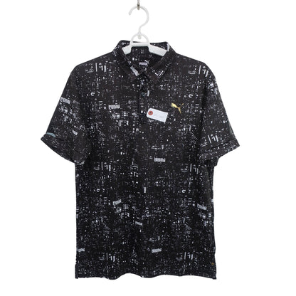 PUMA GOLF(プーマゴルフ) ポロシャツ 黒総柄 メンズ L A