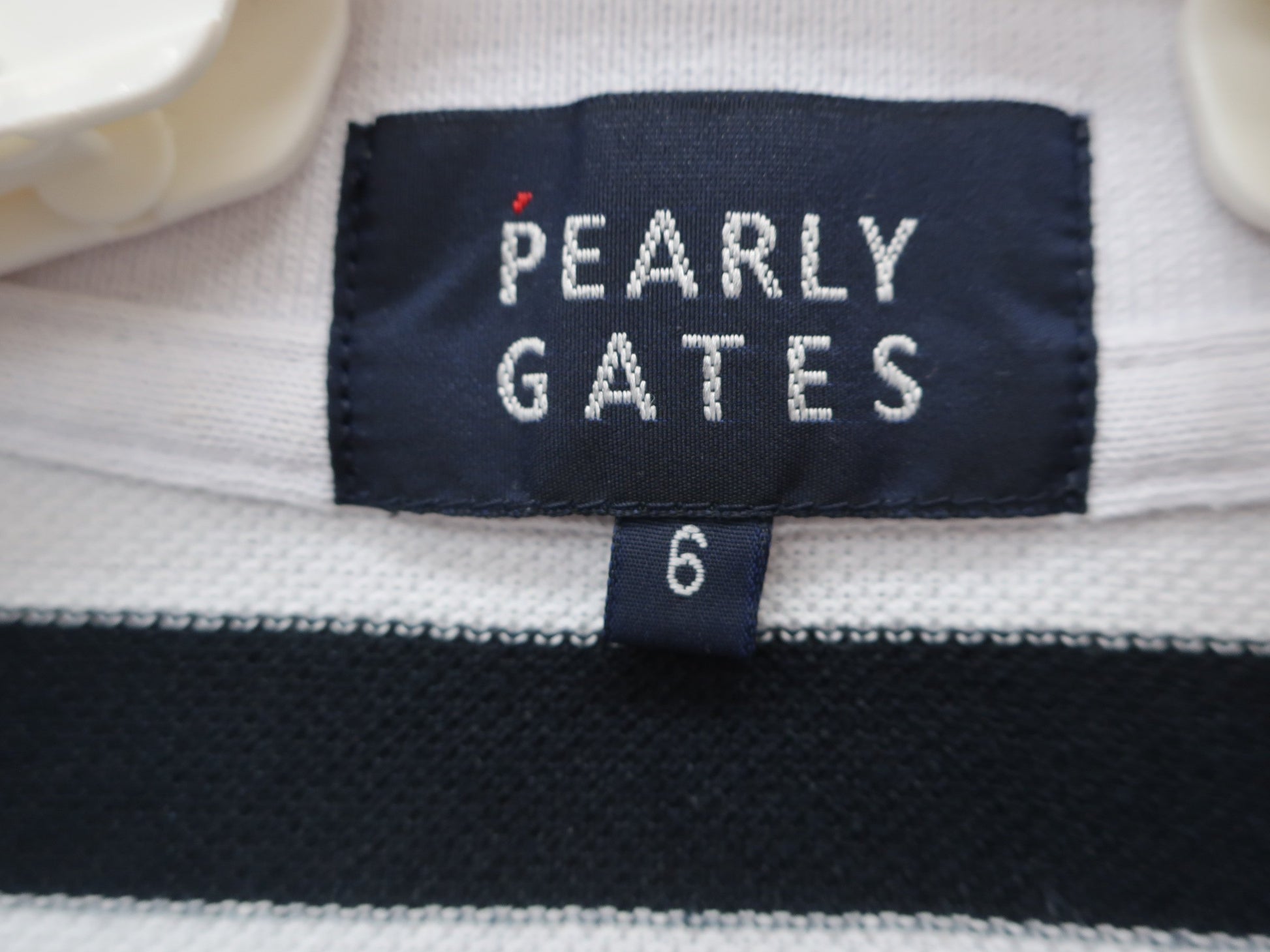 PEARLY GATES(パーリーゲイツ) ポロシャツ 白黒ボーダー メンズ 6 053-2260705 A