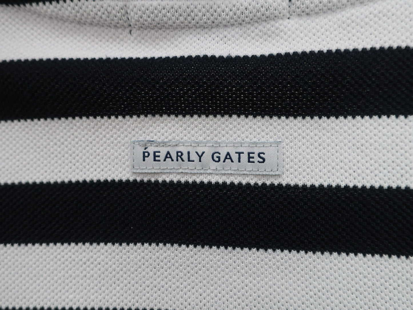 PEARLY GATES(パーリーゲイツ) ポロシャツ 白黒ボーダー メンズ 6 053-2260705 A