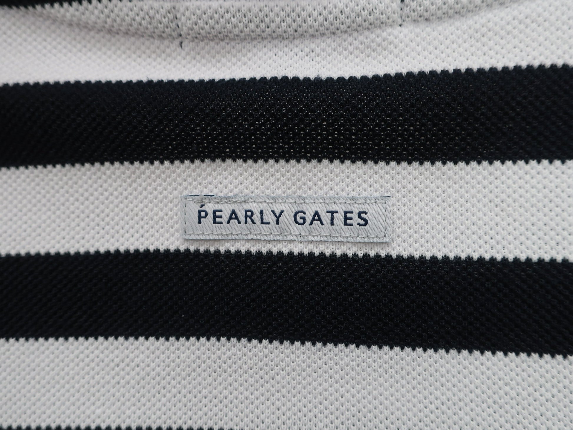 PEARLY GATES(パーリーゲイツ) ポロシャツ 白黒ボーダー メンズ 6 053-2260705 A