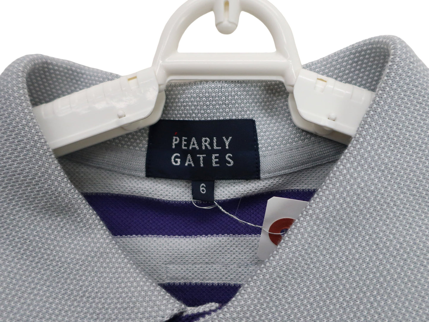 PEARLY GATES(パーリーゲイツ) ポロシャツ グレー紫 メンズ 6 053-2260705 A