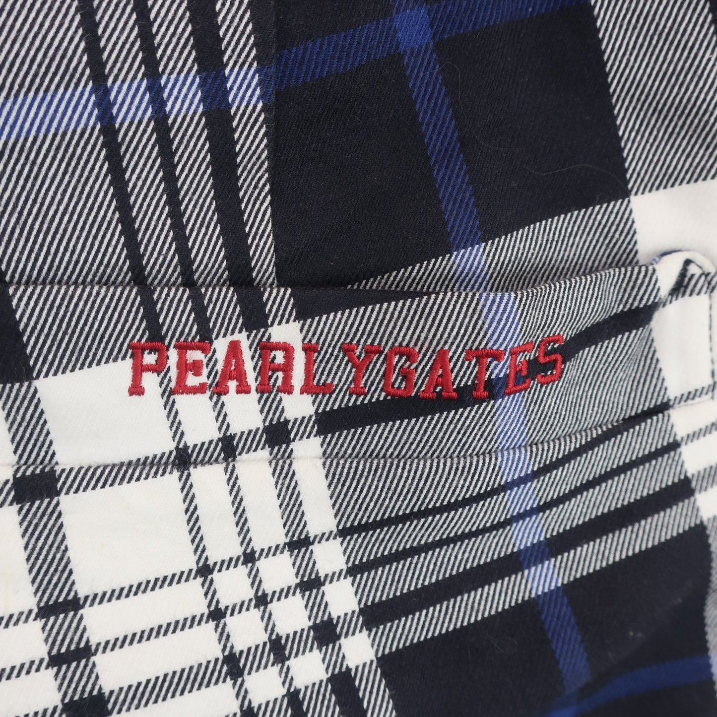 PEARLY GATES(パーリーゲイツ) パンツ 白青系チェック レディース 0 055-5231806 B
