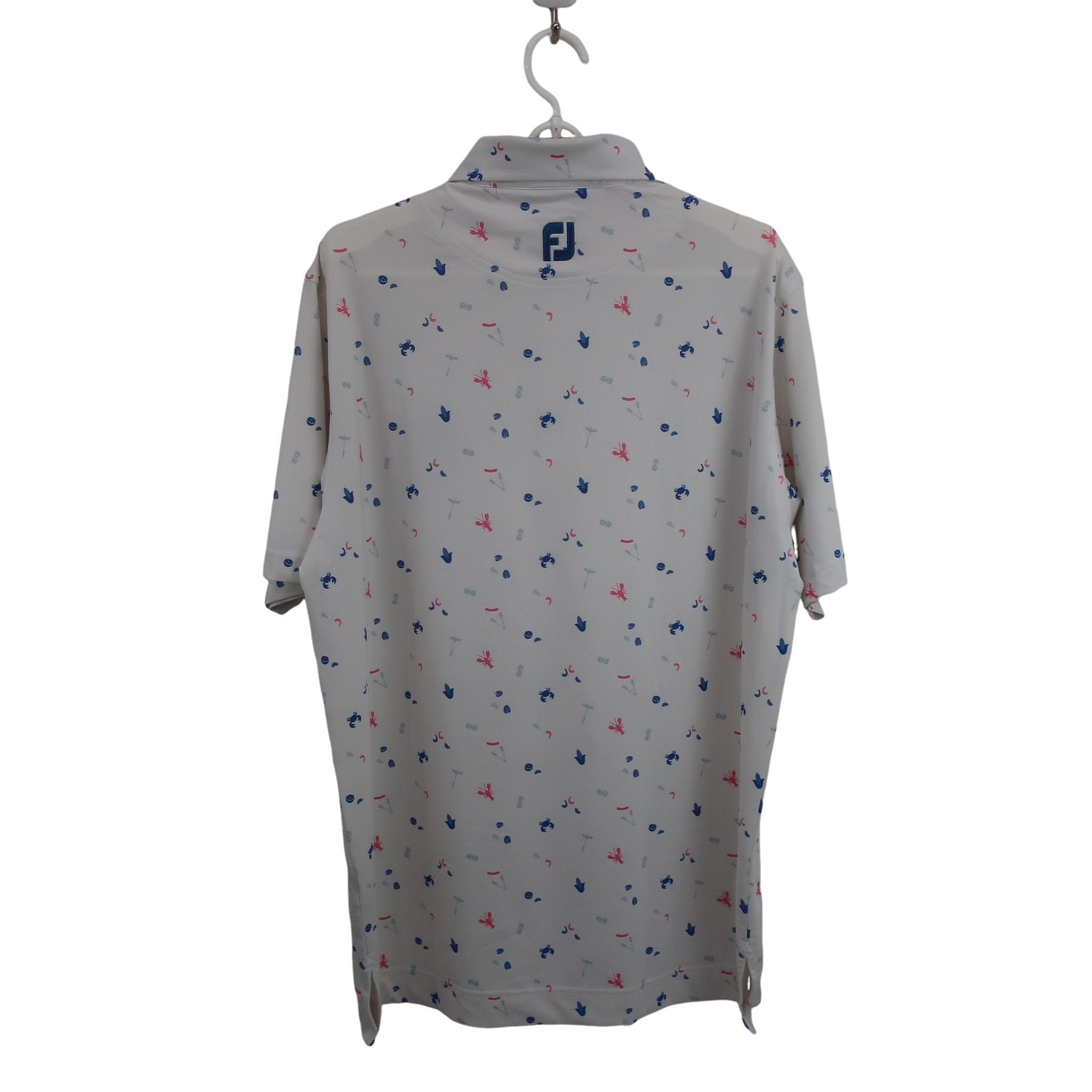 FOOTJOY(フットジョイ) ポロシャツ 白青ピンク総柄 メンズ M A