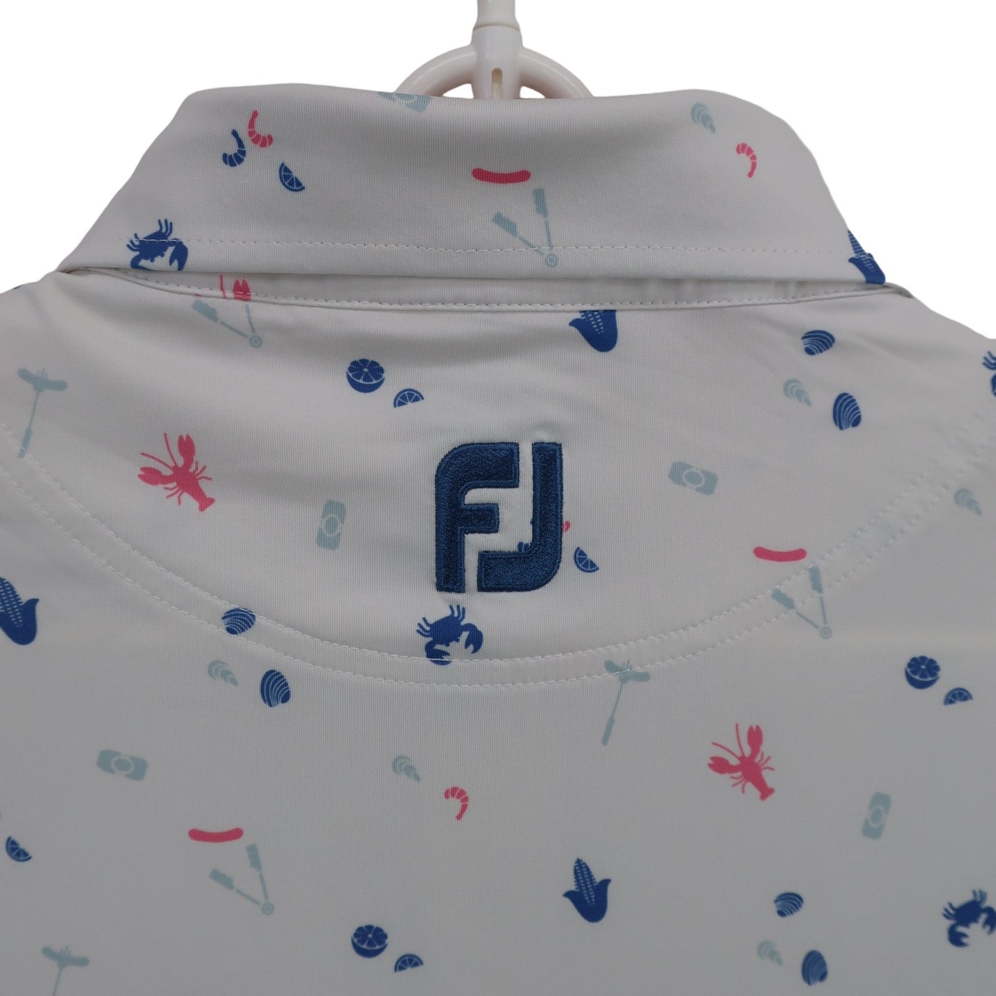 FOOTJOY(フットジョイ) ポロシャツ 白青ピンク総柄 メンズ M A