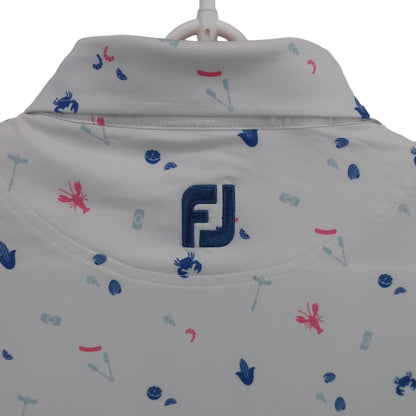 FOOTJOY(フットジョイ) ポロシャツ 白青ピンク総柄 メンズ M A