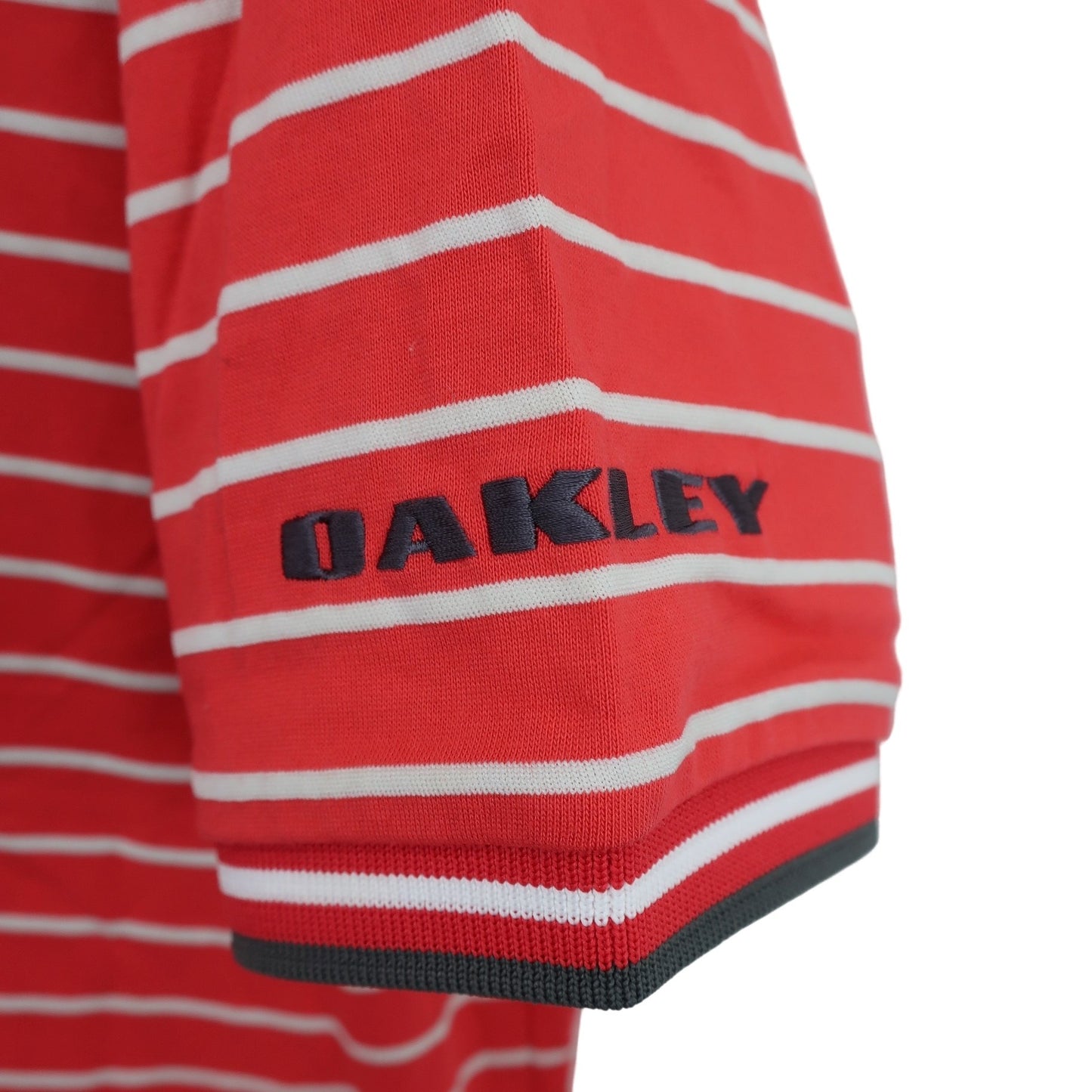 OAKLEY(オークリー) ポロシャツ 赤白ボーダー メンズ L N