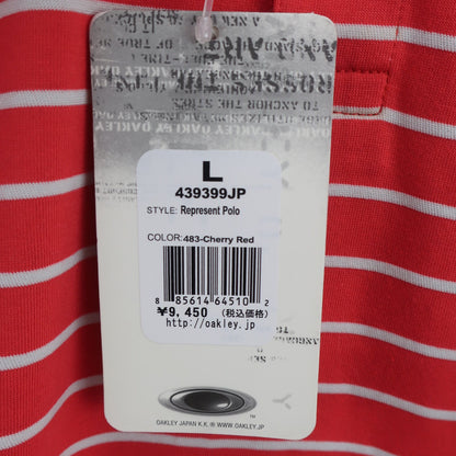 OAKLEY(オークリー) ポロシャツ 赤白ボーダー メンズ L N