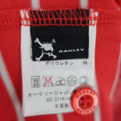 OAKLEY(オークリー) ポロシャツ 赤白ボーダー メンズ L N