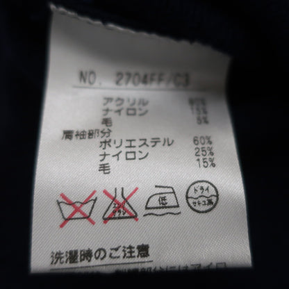 and per se(アンパスィ) 半袖ニットシャツ ネイビー水色 レディース M B