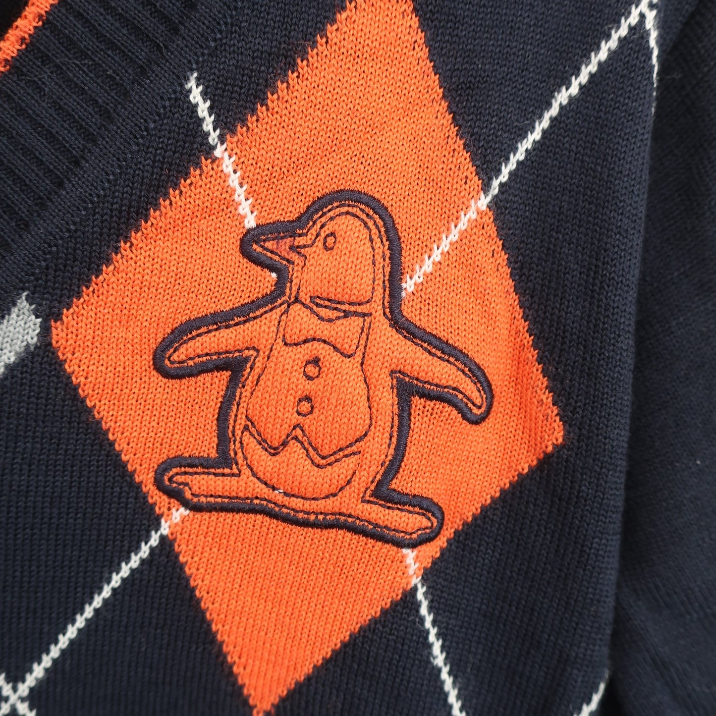 Munsingwear(マンシングウェア) セーター ネイビーオレンジアーガイル柄 レディース M B