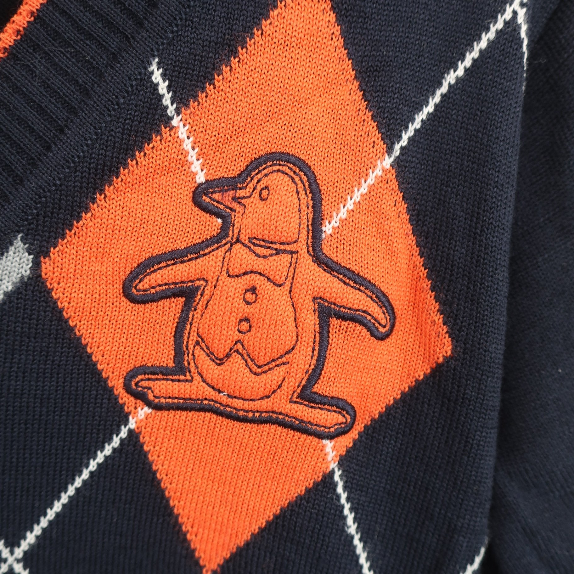 Munsingwear(マンシングウェア) セーター ネイビーオレンジアーガイル柄 レディース M B