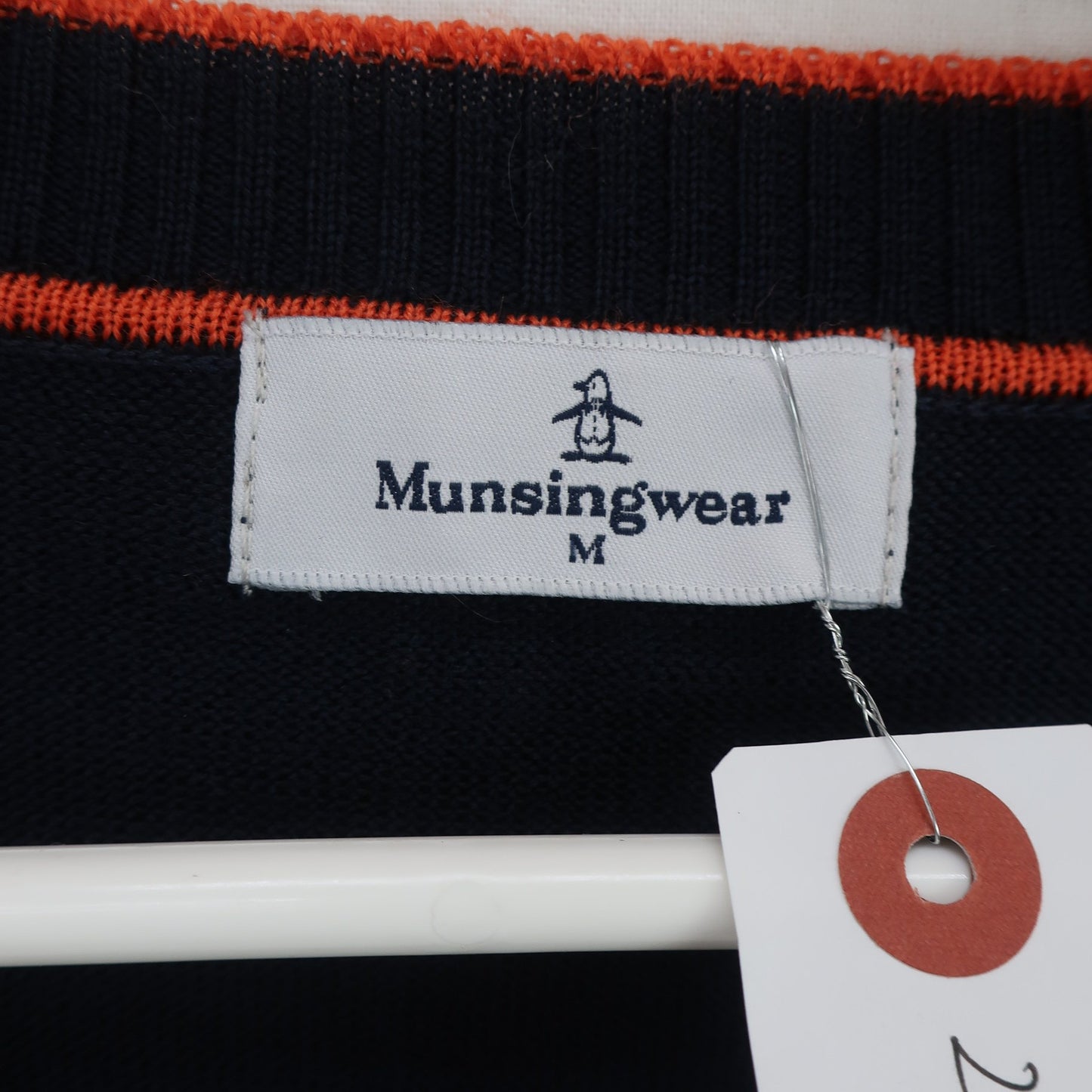 Munsingwear(マンシングウェア) セーター ネイビーオレンジアーガイル柄 レディース M B
