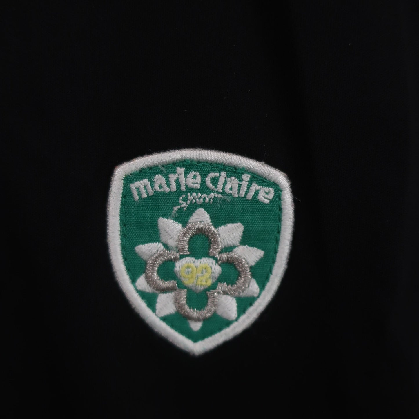 marie claire sport(マリ・クレール・スポーツ) 半袖ハーフジップウィンドブレーカー 黒 レディース M B