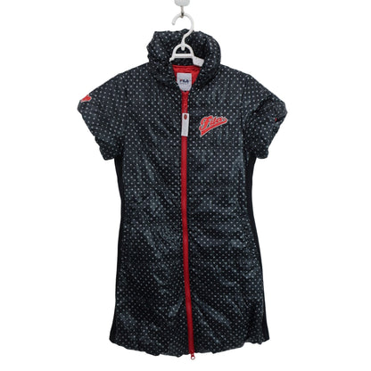 FILA GOLF(フィラゴルフ) 半袖ダウンワンピース 黒水玉柄 レディース M A