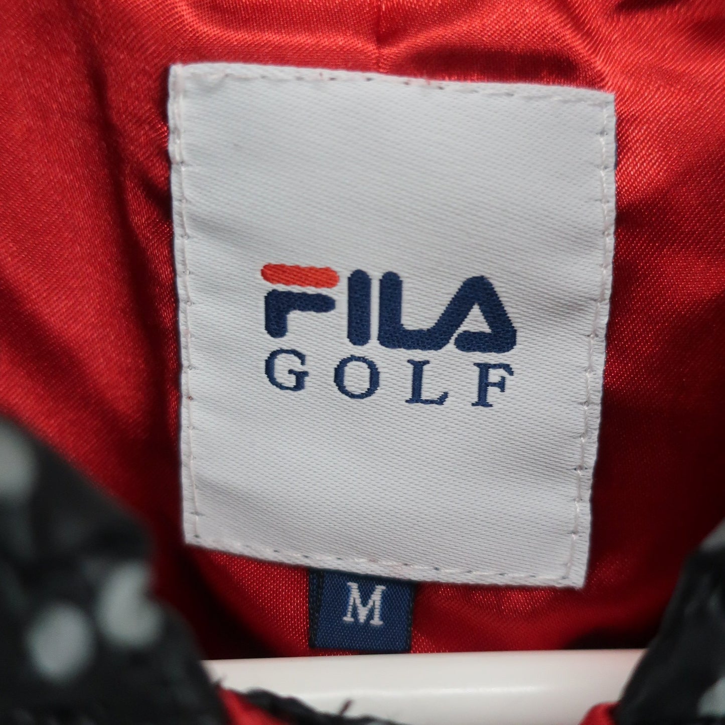 FILA GOLF(フィラゴルフ) 半袖ダウンワンピース 黒水玉柄 レディース M A