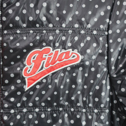 FILA GOLF(フィラゴルフ) 半袖ダウンワンピース 黒水玉柄 レディース M A