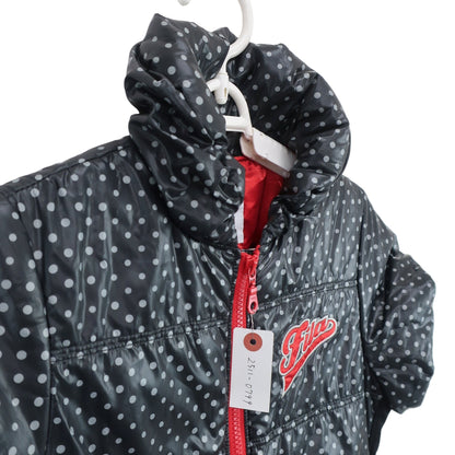 FILA GOLF(フィラゴルフ) 半袖ダウンワンピース 黒水玉柄 レディース M A
