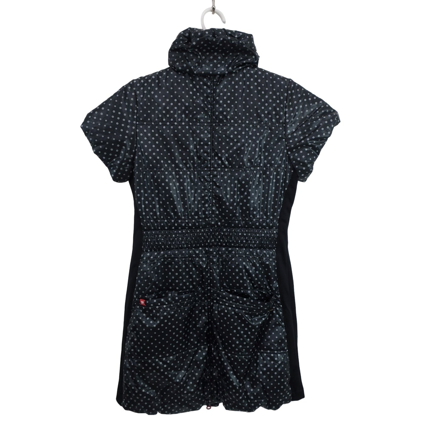 FILA GOLF(フィラゴルフ) 半袖ダウンワンピース 黒水玉柄 レディース M A