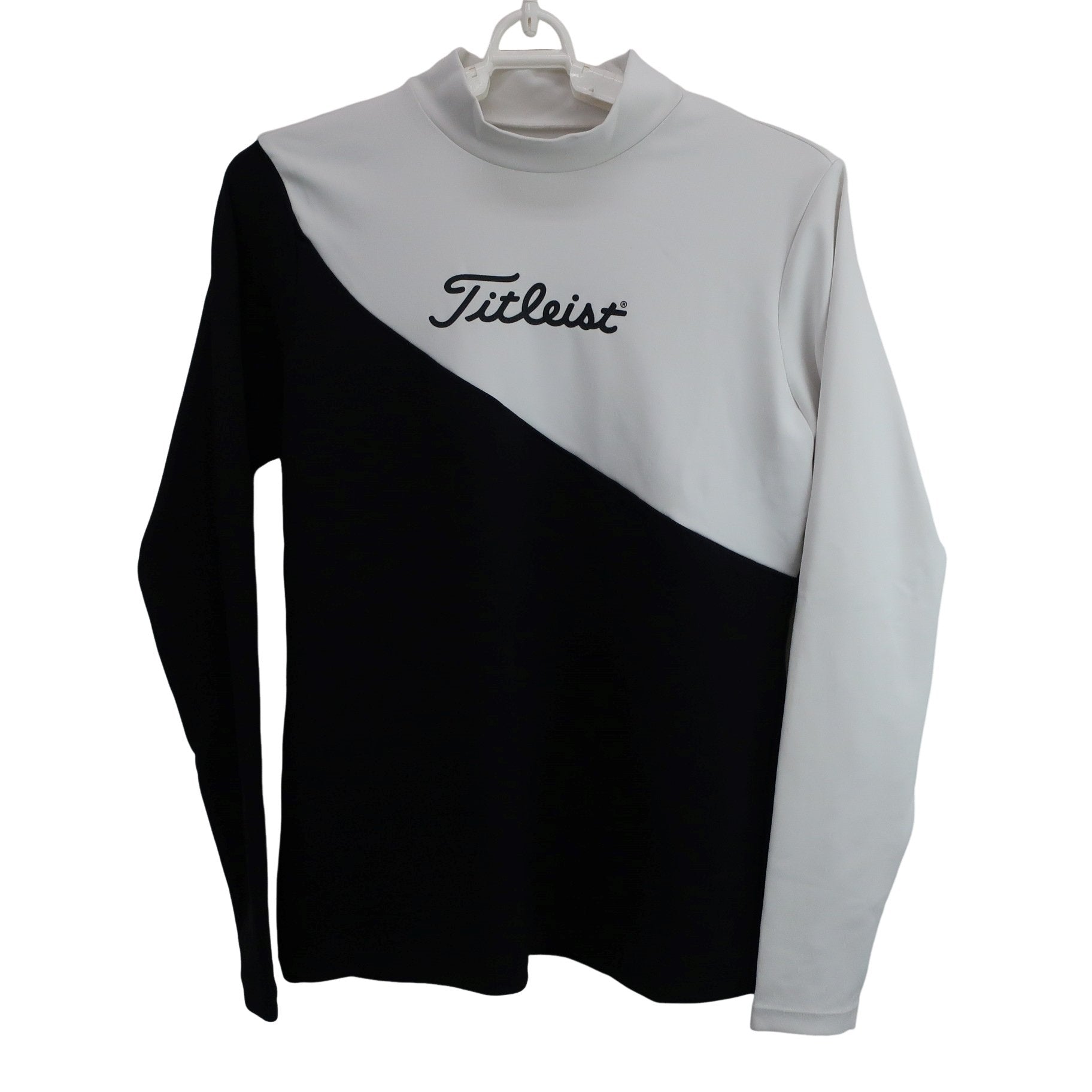 Titleist(タイトリスト) 長袖モックネックシャツ 白黒 レディース S A