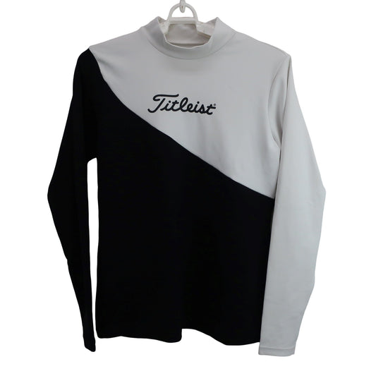 Titleist(タイトリスト) 長袖モックネックシャツ 白黒 レディース S A